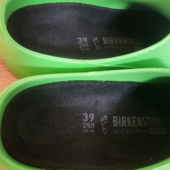 Birkenstock Super Birki's Clogs Shoes Womens Size 8 Green Slip Resistant Comfort - Picture 11 of 14